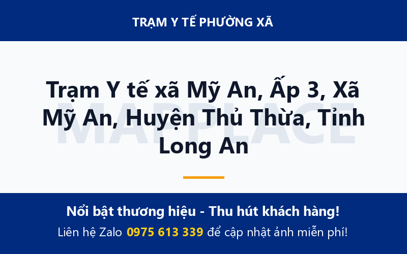 Trạm Y tế xã Mỹ An, Ấp 3, Xã Mỹ An, Huyện Thủ Thừa, Tỉnh Long An