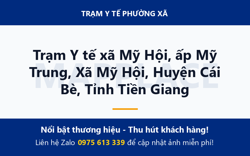 Trạm Y tế xã Mỹ Hội, ấp Mỹ Trung, Xã Mỹ Hội, Huyện Cái Bè, Tỉnh Tiền Giang