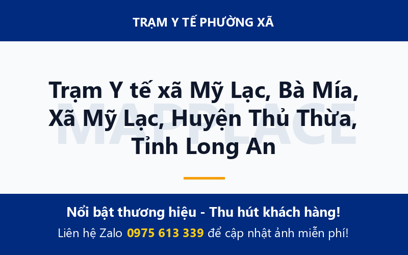 Trạm Y tế xã Mỹ Lạc, Bà Mía, Xã Mỹ Lạc, Huyện Thủ Thừa, Tỉnh Long An