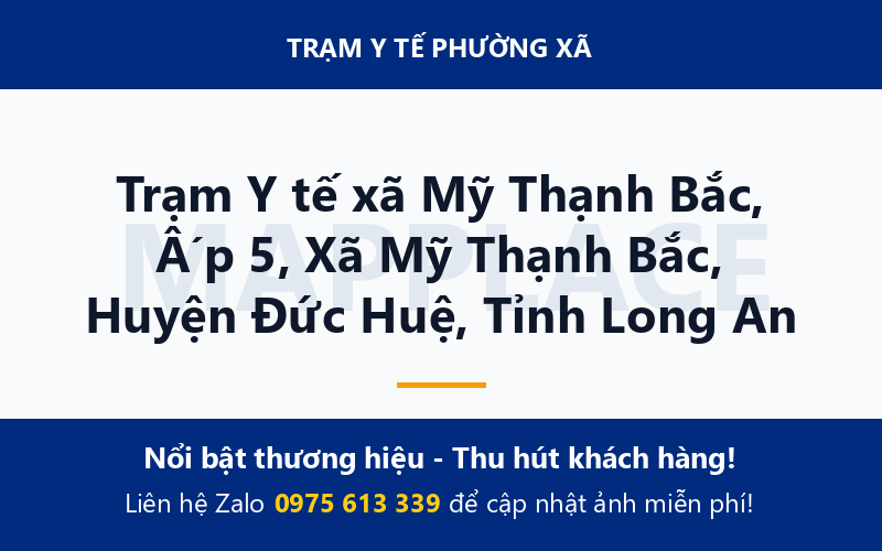 Trạm Y tế xã Mỹ Thạnh Bắc, Ấp 5, Xã Mỹ Thạnh Bắc, Huyện Đức Huệ, Tỉnh Long An