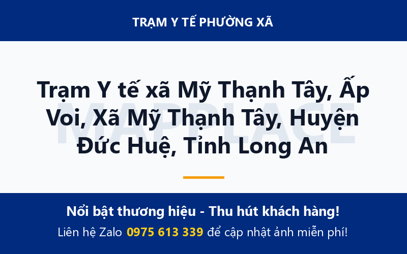 Trạm Y tế xã Mỹ Thạnh Tây, Ấp Voi, Xã Mỹ Thạnh Tây, Huyện Đức Huệ, Tỉnh Long An