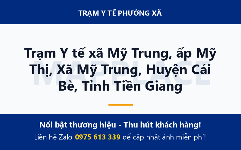 Trạm Y tế xã Mỹ Trung, ấp Mỹ Thị, Xã Mỹ Trung, Huyện Cái Bè, Tỉnh Tiền Giang