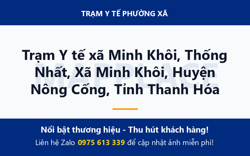 Trạm Y tế xã Minh Khôi, Thống Nhất, Xã Minh Khôi, Huyện Nông Cống, Tỉnh Thanh Hóa