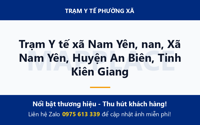 Trạm Y tế xã Nam Yên, nan, Xã Nam Yên, Huyện An Biên, Tỉnh Kiên Giang