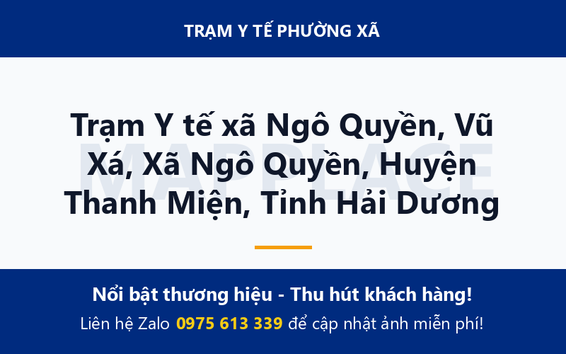 Trạm Y tế xã Ngô Quyền, Vũ Xá, Xã Ngô Quyền, Huyện Thanh Miện, Tỉnh Hải Dương
