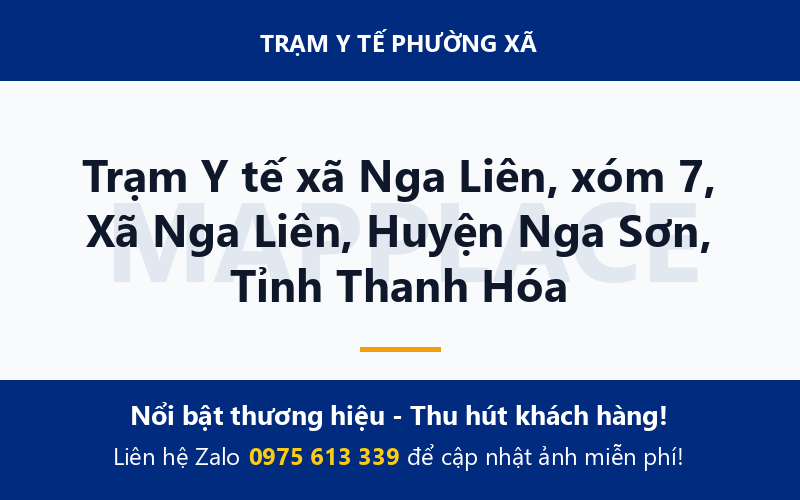 Trạm Y tế xã Nga Liên, xóm 7, Xã Nga Liên, Huyện Nga Sơn, Tỉnh Thanh Hóa