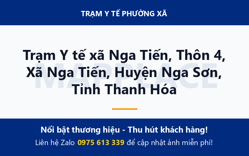 Trạm Y tế xã Nga Tiến, Thôn 4, Xã Nga Tiến, Huyện Nga Sơn, Tỉnh Thanh Hóa