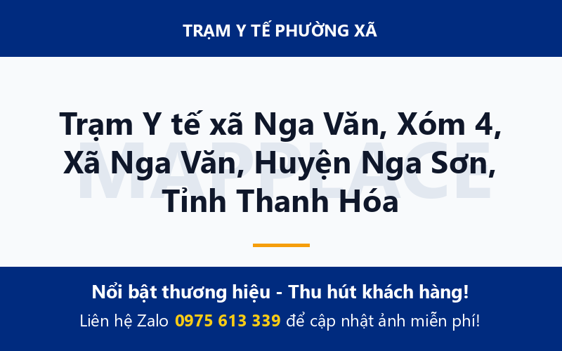 Trạm Y tế xã Nga Văn, Xóm 4, Xã Nga Văn, Huyện Nga Sơn, Tỉnh Thanh Hóa