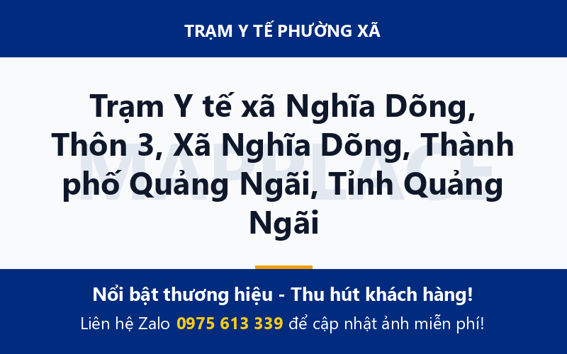 Trạm Y tế xã Nghĩa Dõng, Thôn 3, Xã Nghĩa Dõng, Thành phố Quảng Ngãi, Tỉnh Quảng Ngãi