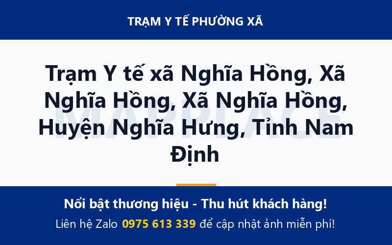 Trạm Y tế xã Nghĩa Hồng, Xã Nghĩa Hồng, Xã Nghĩa Hồng, Huyện Nghĩa Hưng, Tỉnh Nam Định