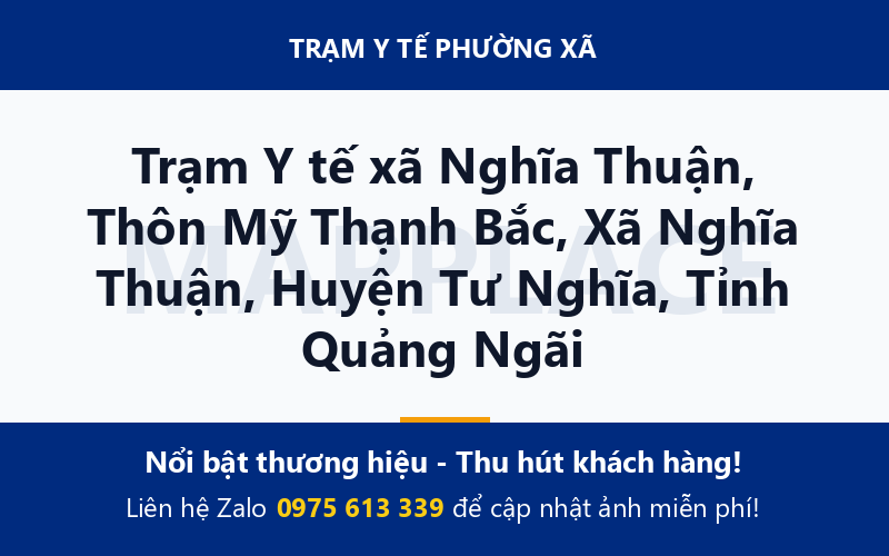 Trạm Y tế xã Nghĩa Thuận, Thôn Mỹ Thạnh Bắc, Xã Nghĩa Thuận, Huyện Tư Nghĩa, Tỉnh Quảng Ngãi