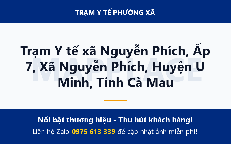 Trạm Y tế xã Nguyễn Phích, Ấp 7, Xã Nguyễn Phích, Huyện U Minh, Tỉnh Cà Mau
