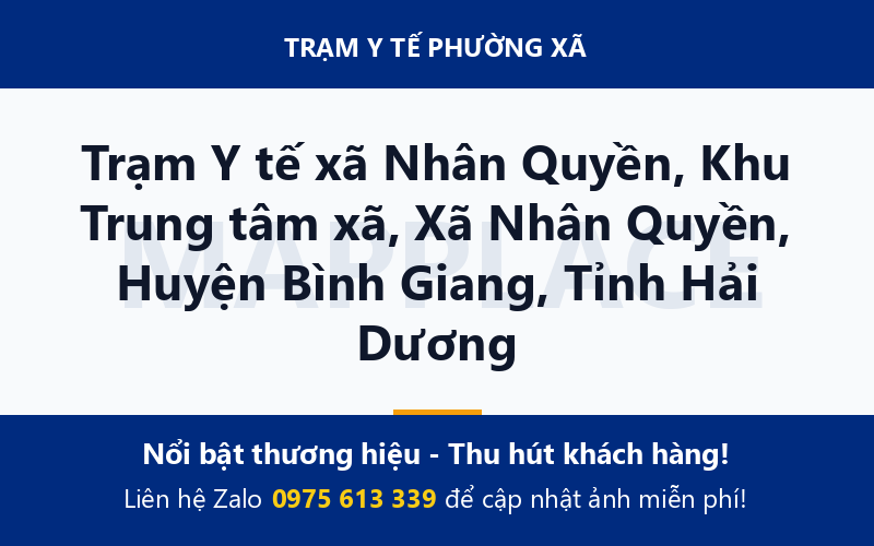 Trạm Y tế xã Nhân Quyền, Khu Trung tâm xã, Xã Nhân Quyền, Huyện Bình Giang, Tỉnh Hải Dương