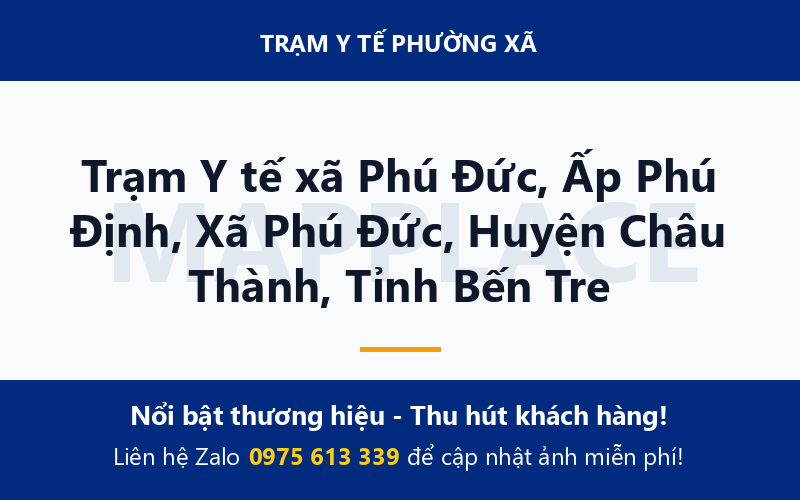 Trạm Y tế xã Phú Đức, Ấp Phú Định, Xã Phú Đức, Huyện Châu Thành, Tỉnh Bến Tre