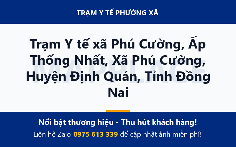 Trạm Y tế xã Phú Cường, Ấp Thống Nhất, Xã Phú Cường, Huyện Định Quán, Tỉnh Đồng Nai