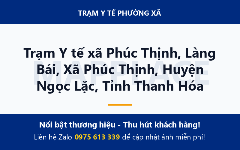 Trạm Y tế xã Phúc Thịnh, Làng Bái, Xã Phúc Thịnh, Huyện Ngọc Lặc, Tỉnh Thanh Hóa