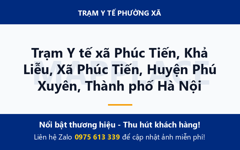 Trạm Y tế xã Phúc Tiến, Khả Liễu, Xã Phúc Tiến, Huyện Phú Xuyên, Thành phố Hà Nội