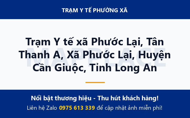 Trạm Y tế xã Phước Lại, Tân Thanh A, Xã Phước Lại, Huyện Cần Giuộc, Tỉnh Long An