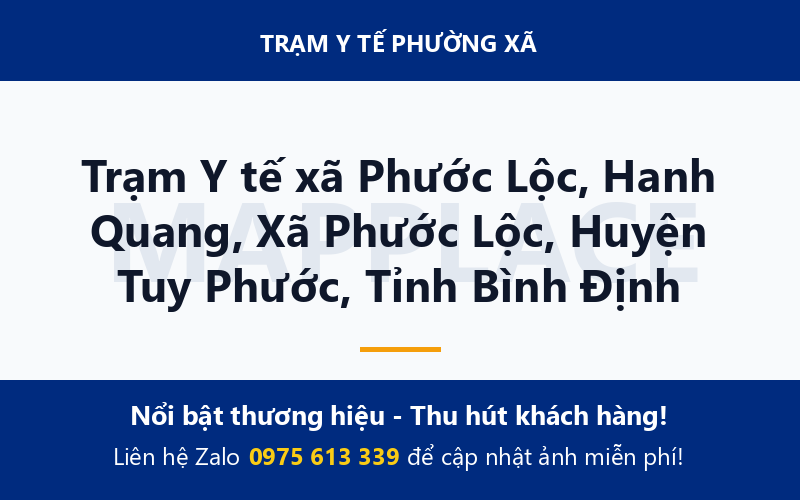 Trạm Y tế xã Phước Lộc, Hanh Quang, Xã Phước Lộc, Huyện Tuy Phước, Tỉnh Bình Định