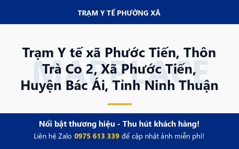 Trạm Y tế xã Phước Tiến, Thôn Trà Co 2, Xã Phước Tiến, Huyện Bác Ái, Tỉnh Ninh Thuận