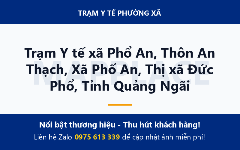 Trạm Y tế xã Phổ An, Thôn An Thạch, Xã Phổ An, Thị xã Đức Phổ, Tỉnh Quảng Ngãi
