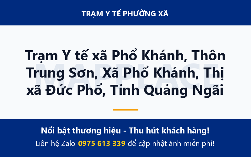 Trạm Y tế xã Phổ Khánh, Thôn Trung Sơn, Xã Phổ Khánh, Thị xã Đức Phổ, Tỉnh Quảng Ngãi