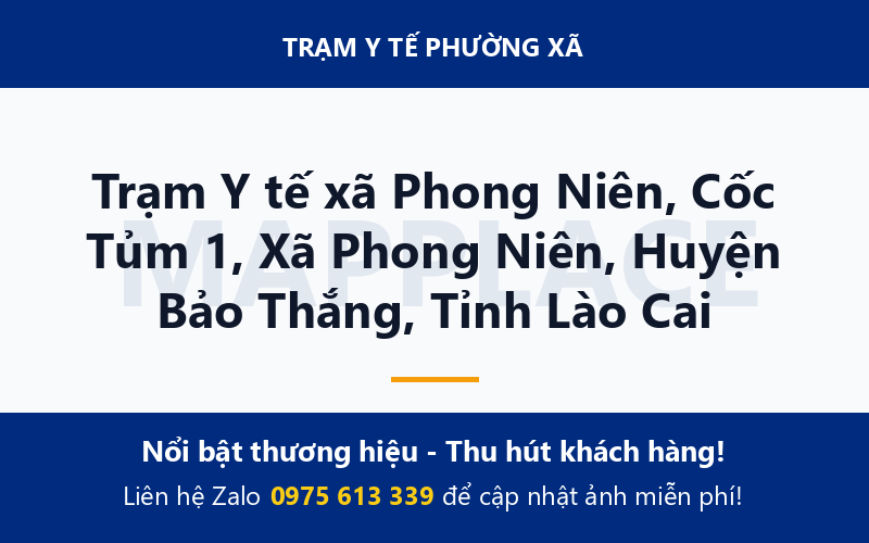 Trạm Y tế xã Phong Niên, Cốc Tủm 1, Xã Phong Niên, Huyện Bảo Thắng, Tỉnh Lào Cai