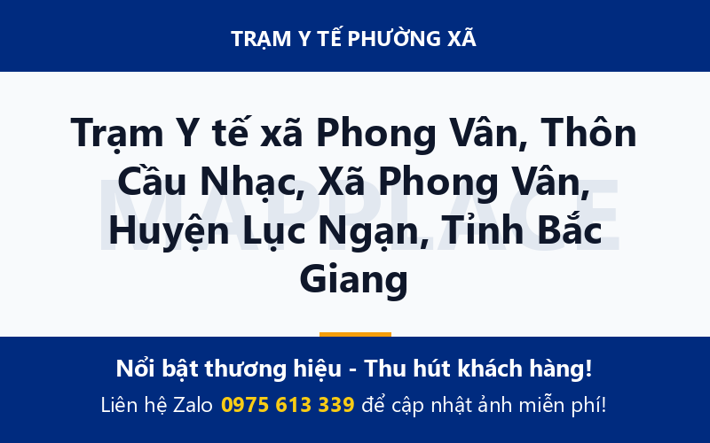 Trạm Y tế xã Phong Vân, Thôn Cầu Nhạc, Xã Phong Vân, Huyện Lục Ngạn, Tỉnh Bắc Giang