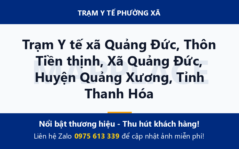 Trạm Y tế xã Quảng Đức, Thôn Tiền thịnh, Xã Quảng Đức, Huyện Quảng Xương, Tỉnh Thanh Hóa