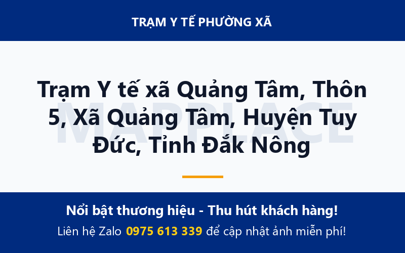 Trạm Y tế xã Quảng Tâm, Thôn 5, Xã Quảng Tâm, Huyện Tuy Đức, Tỉnh Đắk Nông