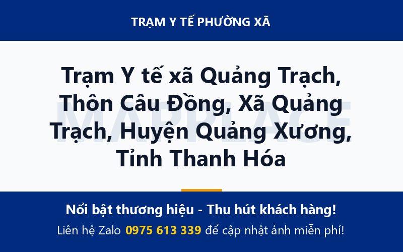 Trạm Y tế xã Quảng Trạch, Thôn Câu Đồng, Xã Quảng Trạch, Huyện Quảng Xương, Tỉnh Thanh Hóa