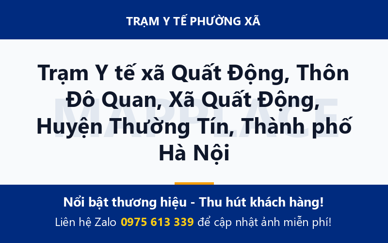 Trạm Y tế xã Quất Động, Thôn Đô Quan, Xã Quất Động, Huyện Thường Tín, Thành phố Hà Nội
