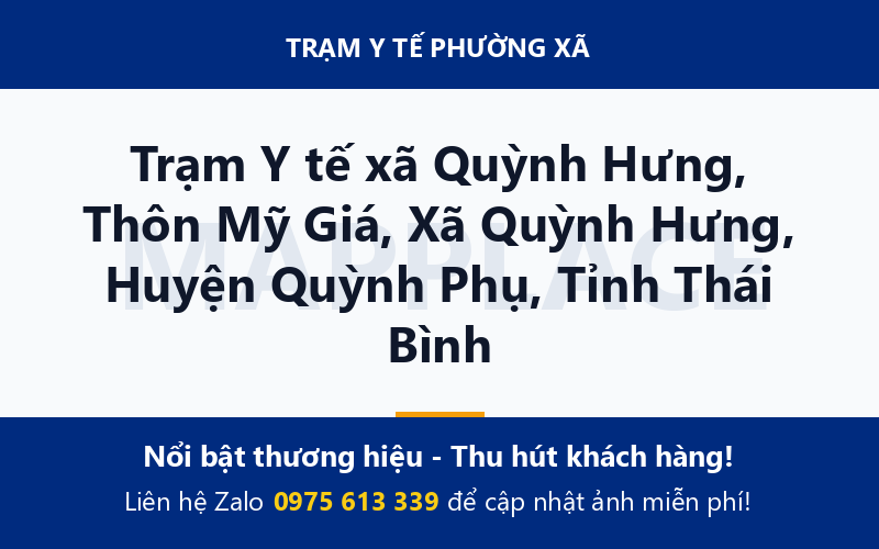 Trạm Y tế xã Quỳnh Hưng, Thôn Mỹ Giá, Xã Quỳnh Hưng, Huyện Quỳnh Phụ, Tỉnh Thái Bình