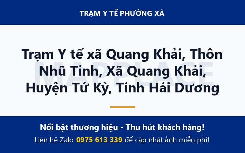 Trạm Y tế xã Quang Khải, Thôn Nhũ Tỉnh, Xã Quang Khải, Huyện Tứ Kỳ, Tỉnh Hải Dương