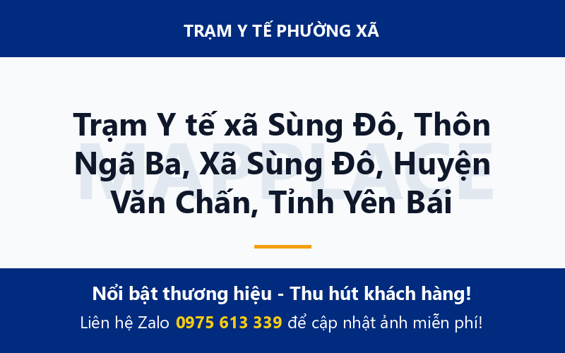 Trạm Y tế xã Sùng Đô, Thôn Ngã Ba, Xã Sùng Đô, Huyện Văn Chấn, Tỉnh Yên Bái