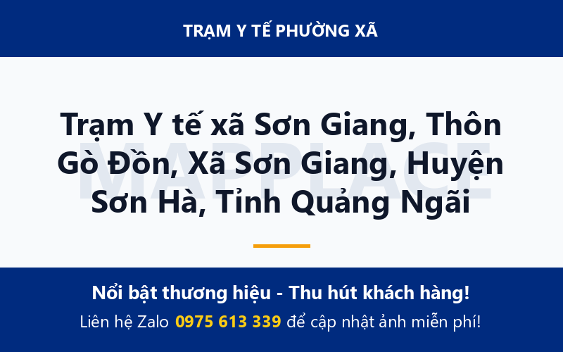 Trạm Y tế xã Sơn Giang, Thôn Gò Đồn, Xã Sơn Giang, Huyện Sơn Hà, Tỉnh Quảng Ngãi