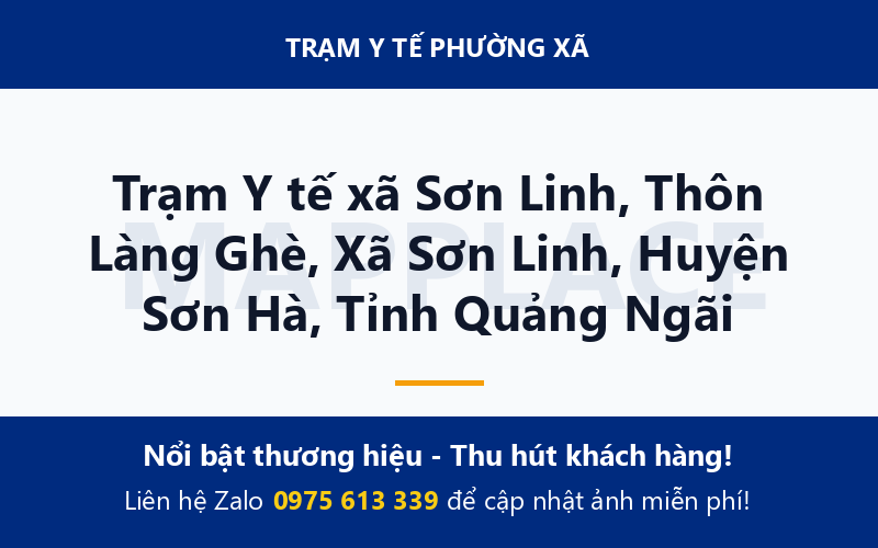 Trạm Y tế xã Sơn Linh, Thôn Làng Ghè, Xã Sơn Linh, Huyện Sơn Hà, Tỉnh Quảng Ngãi
