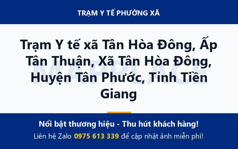 Trạm Y tế xã Tân Hòa Đông, Ấp Tân Thuận, Xã Tân Hòa Đông, Huyện Tân Phước, Tỉnh Tiền Giang