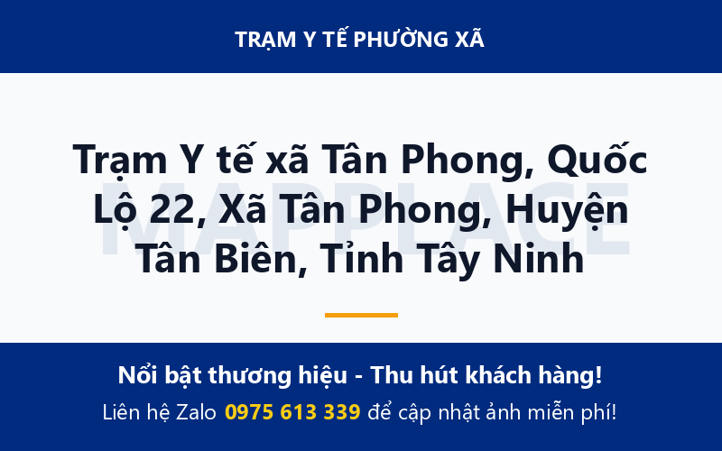 Trạm Y tế xã Tân Phong, Quốc Lộ 22, Xã Tân Phong, Huyện Tân Biên, Tỉnh Tây Ninh