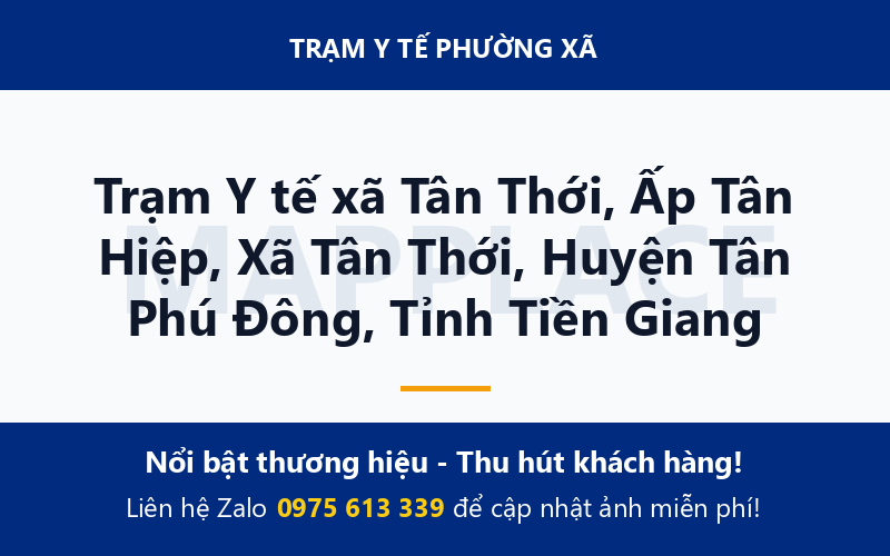 Trạm Y tế xã Tân Thới, Ấp Tân Hiệp, Xã Tân Thới, Huyện Tân Phú Đông, Tỉnh Tiền Giang