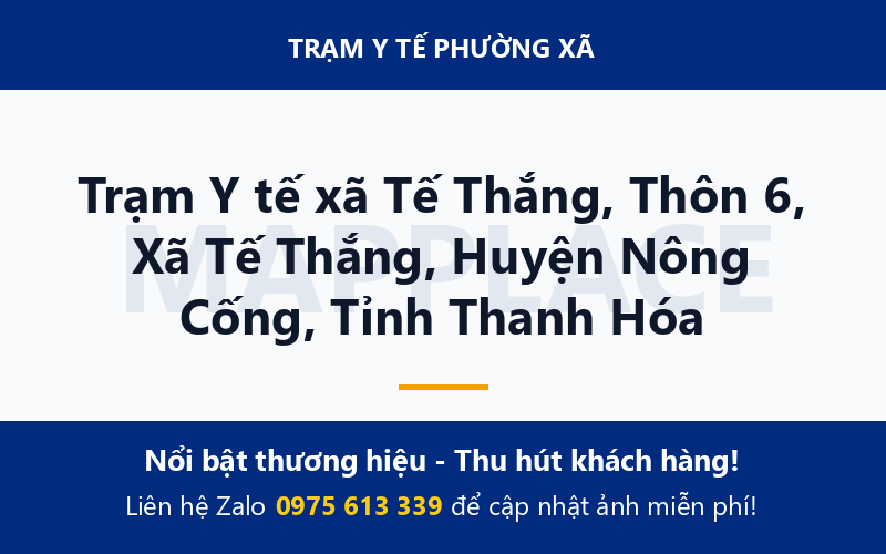 Trạm Y tế xã Tế Thắng, Thôn 6, Xã Tế Thắng, Huyện Nông Cống, Tỉnh Thanh Hóa