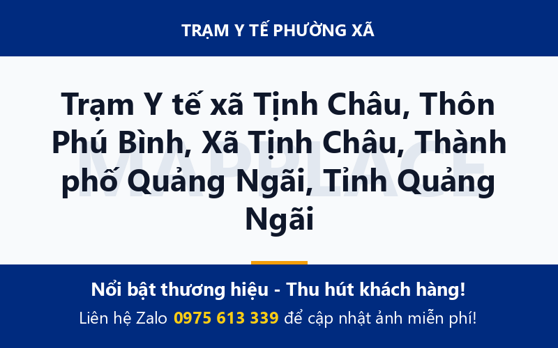 Trạm Y tế xã Tịnh Châu, Thôn Phú Bình, Xã Tịnh Châu, Thành phố Quảng Ngãi, Tỉnh Quảng Ngãi