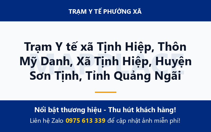 Trạm Y tế xã Tịnh Hiệp, Thôn Mỹ Danh, Xã Tịnh Hiệp, Huyện Sơn Tịnh, Tỉnh Quảng Ngãi