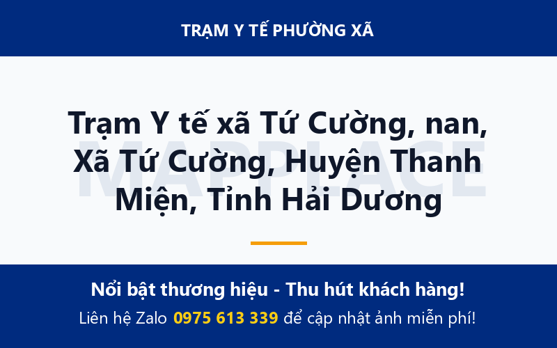 Trạm Y tế xã Tứ Cường, nan, Xã Tứ Cường, Huyện Thanh Miện, Tỉnh Hải Dương