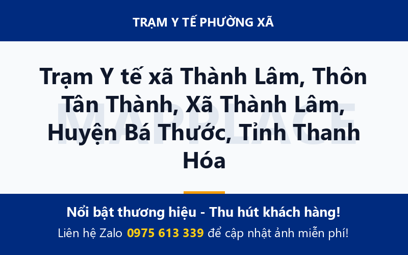 Trạm Y tế xã Thành Lâm, Thôn Tân Thành, Xã Thành Lâm, Huyện Bá Thước, Tỉnh Thanh Hóa
