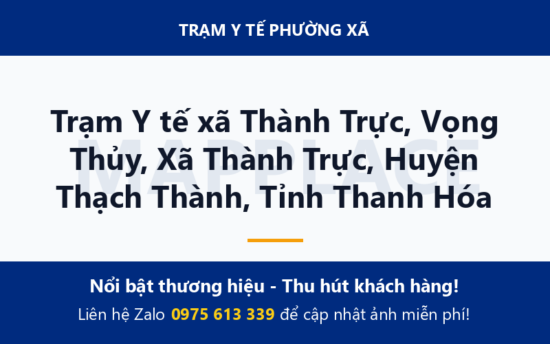 Trạm Y tế xã Thành Trực, Vọng Thủy, Xã Thành Trực, Huyện Thạch Thành, Tỉnh Thanh Hóa