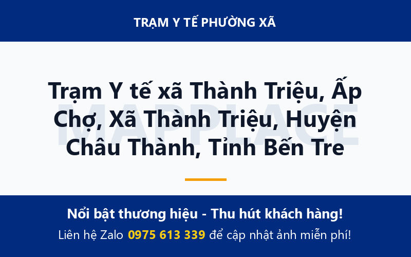 Trạm Y tế xã Thành Triệu, Ấp Chợ, Xã Thành Triệu, Huyện Châu Thành, Tỉnh Bến Tre