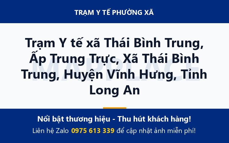 Trạm Y tế xã Thái Bình Trung, Ấp Trung Trực, Xã Thái Bình Trung, Huyện Vĩnh Hưng, Tỉnh Long An