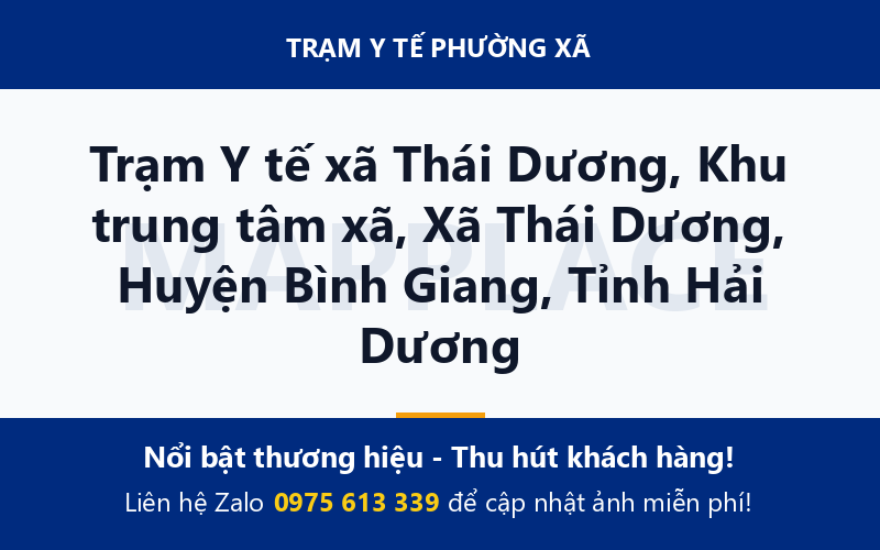 Trạm Y tế xã Thái Dương, Khu trung tâm xã, Xã Thái Dương, Huyện Bình Giang, Tỉnh Hải Dương