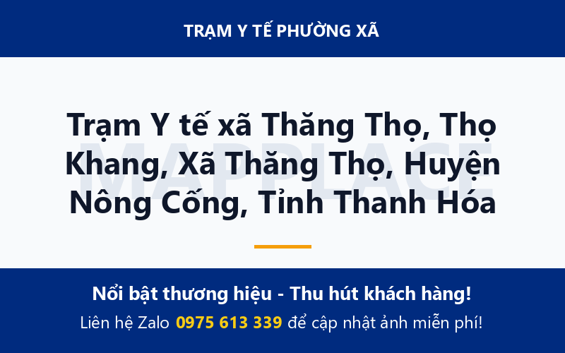 Trạm Y tế xã Thăng Thọ, Thọ Khang, Xã Thăng Thọ, Huyện Nông Cống, Tỉnh Thanh Hóa